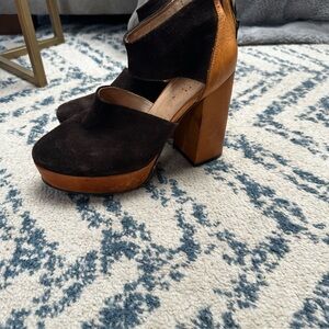Free People Black and Brown Platform Shoes